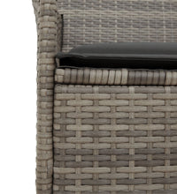 Gartenstühle mit Kissen 2 Stk. Grau Poly Rattan Massivholz