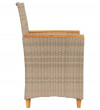 Gartenstühle mit Kissen 2 Stk. Beige Poly Rattan Massivholz