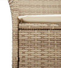 Gartenstühle mit Kissen 2 Stk. Beige Poly Rattan Massivholz