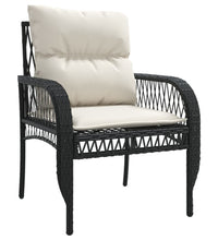 4-tlg. Garten-Sofagarnitur mit Kissen Schwarz Poly Rattan