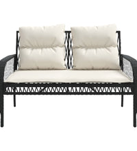 4-tlg. Garten-Sofagarnitur mit Kissen Schwarz Poly Rattan