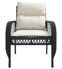 4-tlg. Garten-Sofagarnitur mit Kissen Schwarz Poly Rattan