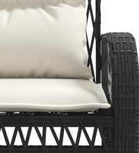 4-tlg. Garten-Sofagarnitur mit Kissen Schwarz Poly Rattan