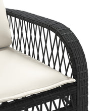 4-tlg. Garten-Sofagarnitur mit Kissen Schwarz Poly Rattan