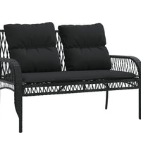 4-tlg. Garten-Sofagarnitur mit Kissen Schwarz Poly Rattan