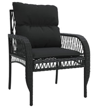 4-tlg. Garten-Sofagarnitur mit Kissen Schwarz Poly Rattan