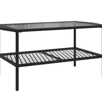 4-tlg. Garten-Sofagarnitur mit Kissen Schwarz Poly Rattan