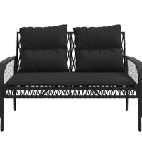 4-tlg. Garten-Sofagarnitur mit Kissen Schwarz Poly Rattan