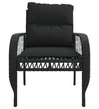 4-tlg. Garten-Sofagarnitur mit Kissen Schwarz Poly Rattan