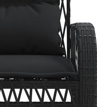4-tlg. Garten-Sofagarnitur mit Kissen Schwarz Poly Rattan