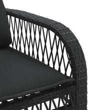 4-tlg. Garten-Sofagarnitur mit Kissen Schwarz Poly Rattan