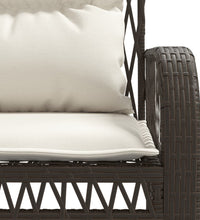 4-tlg. Garten-Sofagarnitur mit Kissen Braun Poly Rattan