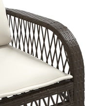 4-tlg. Garten-Sofagarnitur mit Kissen Braun Poly Rattan