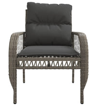 4-tlg. Garten-Sofagarnitur mit Kissen Grau Poly Rattan