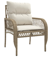 4-tlg. Garten-Sofagarnitur mit Kissen Beige Poly Rattan