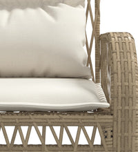 4-tlg. Garten-Sofagarnitur mit Kissen Beige Poly Rattan