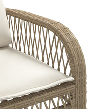 4-tlg. Garten-Sofagarnitur mit Kissen Beige Poly Rattan
