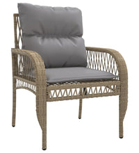 4-tlg. Garten-Sofagarnitur mit Kissen Beige Poly Rattan