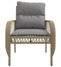 4-tlg. Garten-Sofagarnitur mit Kissen Beige Poly Rattan