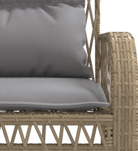 4-tlg. Garten-Sofagarnitur mit Kissen Beige Poly Rattan