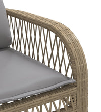 4-tlg. Garten-Sofagarnitur mit Kissen Beige Poly Rattan