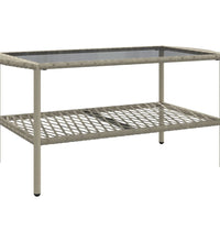 4-tlg. Garten-Sofagarnitur mit Kissen Hellgrau Poly Rattan