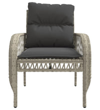 4-tlg. Garten-Sofagarnitur mit Kissen Hellgrau Poly Rattan