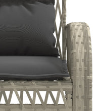 4-tlg. Garten-Sofagarnitur mit Kissen Hellgrau Poly Rattan