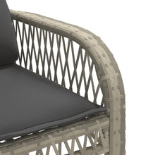 4-tlg. Garten-Sofagarnitur mit Kissen Hellgrau Poly Rattan