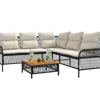 2-tlg. Garten-Sofagarnitur mit Auflagen Schwarz Poly Rattan