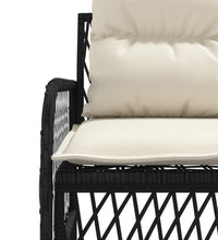 2-tlg. Garten-Sofagarnitur mit Auflagen Schwarz Poly Rattan