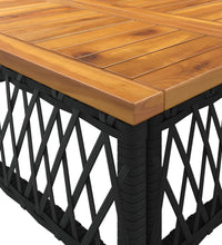 2-tlg. Garten-Sofagarnitur mit Auflagen Schwarz Poly Rattan