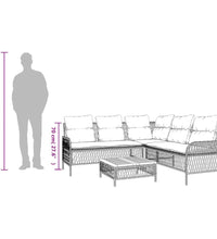 2-tlg. Garten-Sofagarnitur mit Auflagen Schwarz Poly Rattan