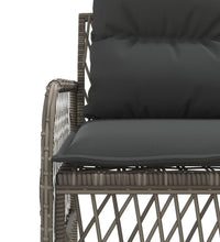 2-tlg. Garten-Sofagarnitur mit Auflagen Poly Rattan Grau