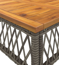 2-tlg. Garten-Sofagarnitur mit Auflagen Poly Rattan Grau