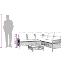 2-tlg. Garten-Sofagarnitur mit Auflagen Poly Rattan Grau