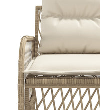 2-tlg. Garten-Sofagarnitur mit Kissen Beige Poly Rattan