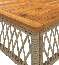 2-tlg. Garten-Sofagarnitur mit Kissen Beige Poly Rattan