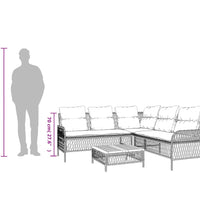 2-tlg. Garten-Sofagarnitur mit Kissen Beige Poly Rattan