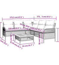2-tlg. Garten-Sofagarnitur mit Kissen Beige Poly Rattan