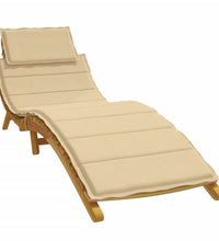 Sonnenliegen-Auflage Melange Beige 186x58x3 cm Stoff