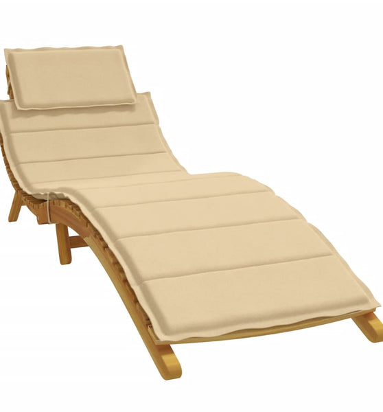 Sonnenliegen-Auflage Melange Beige 186x58x3 cm Stoff