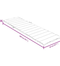 Sonnenliegen-Auflage Melange Anthrazit 200x50x4 cm Stoff