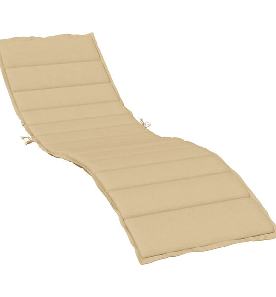 Sonnenliegen-Auflage Melange Beige 200x50x4 cm Stoff