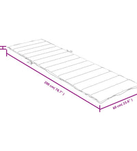 Sonnenliegen-Auflage Melange Anthrazit 200x60x4 cm Stoff