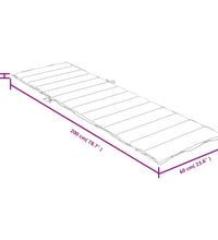 Sonnenliegen-Auflage Melange Creme 200x60x4 cm Stoff