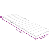 Sonnenliegen-Auflage Melange Weinrot 200x60x4 cm Stoff