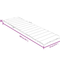 Sonnenliegen-Auflage Melange Anthrazit 200x70x4 cm Stoff