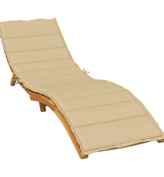 Sonnenliegen-Auflage Melange Beige 200x70x4 cm Stoff