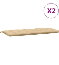 Gartenbank-Auflagen 2 Stk. Melange Beige 120x50x7 cm Stoff